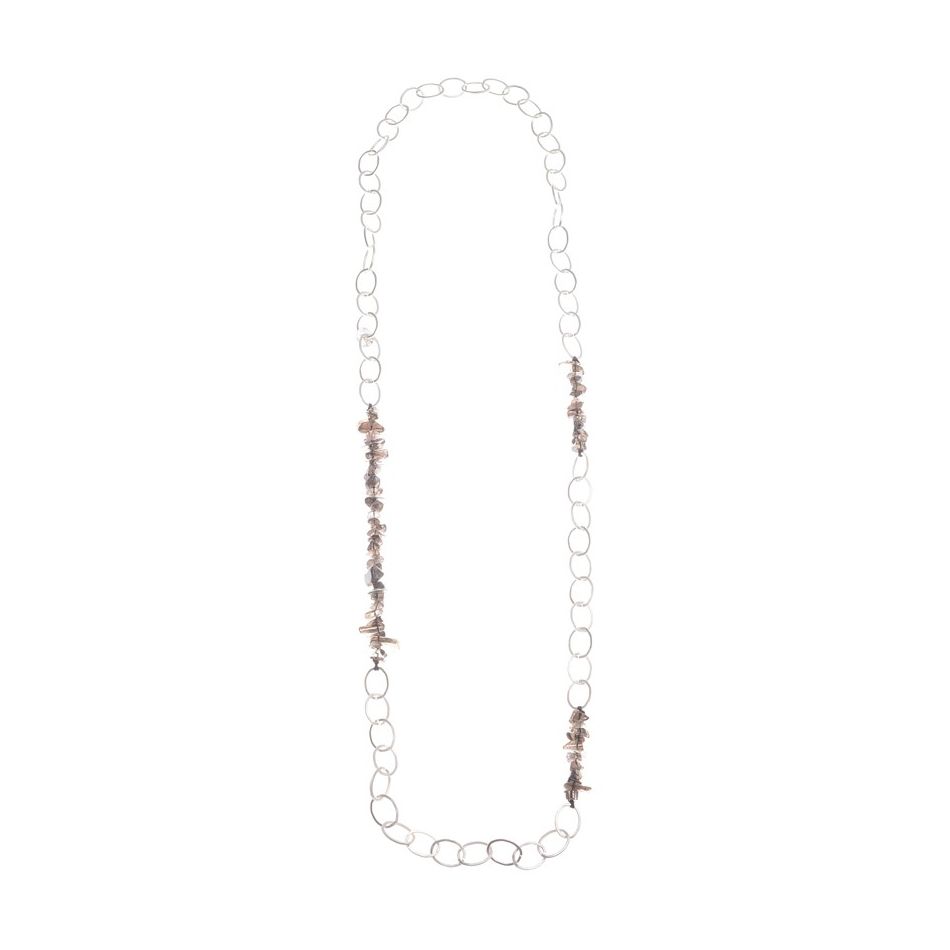 COLLAR LARGO ESLABONES PIEDRAS