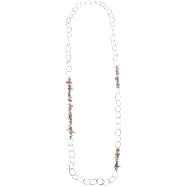 COLLAR LARGO ESLABONES PIEDRAS