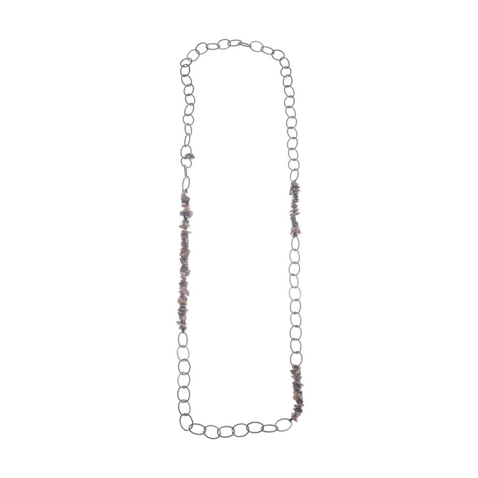LONG STONE LINK NECKLACE