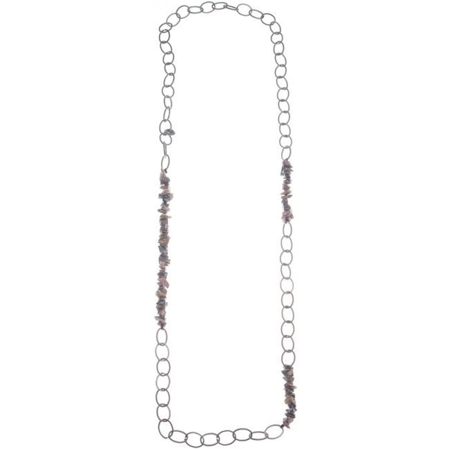 COLLAR LARGO ESLABONES PIEDRAS