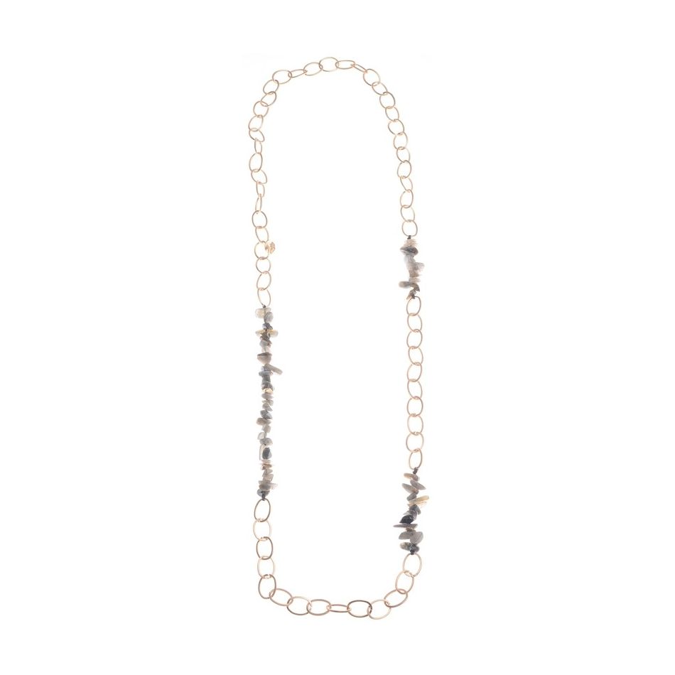 COLLAR LARGO ESLABONES PIEDRAS
