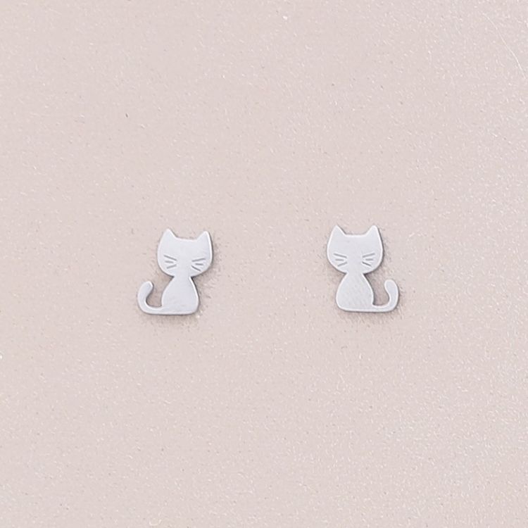 PENDIENTES PRESIÓN ACERO GATITO