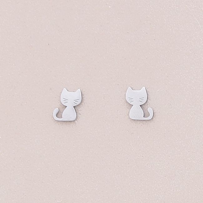 PENDIENTES PRESIÓN ACERO GATITO