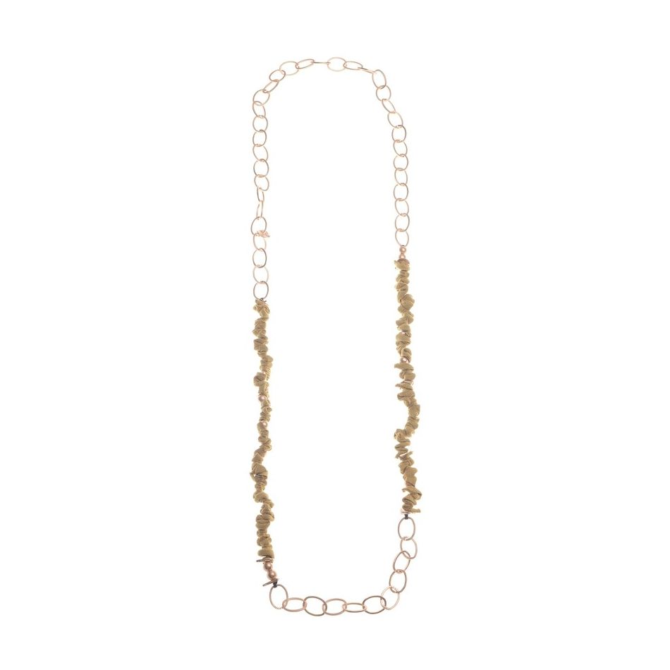 COLLAR LARGO ESLABONES TELA