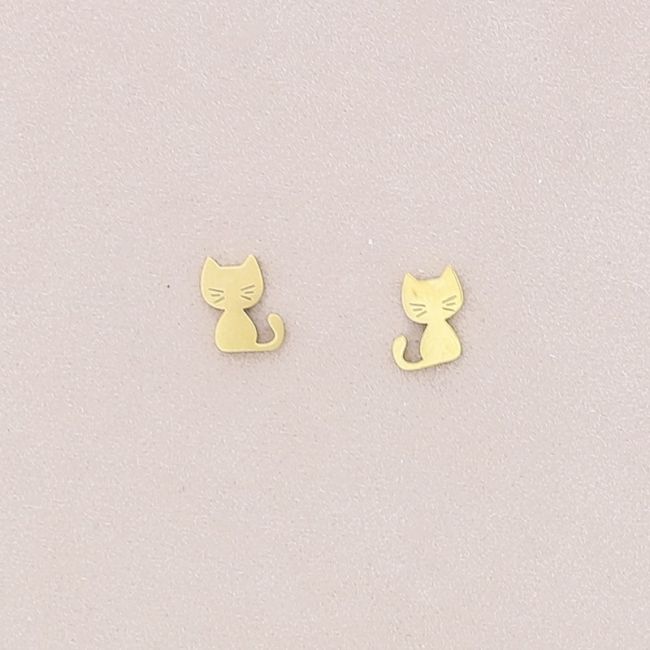 PENDIENTES PRESIÓN ACERO GATITO