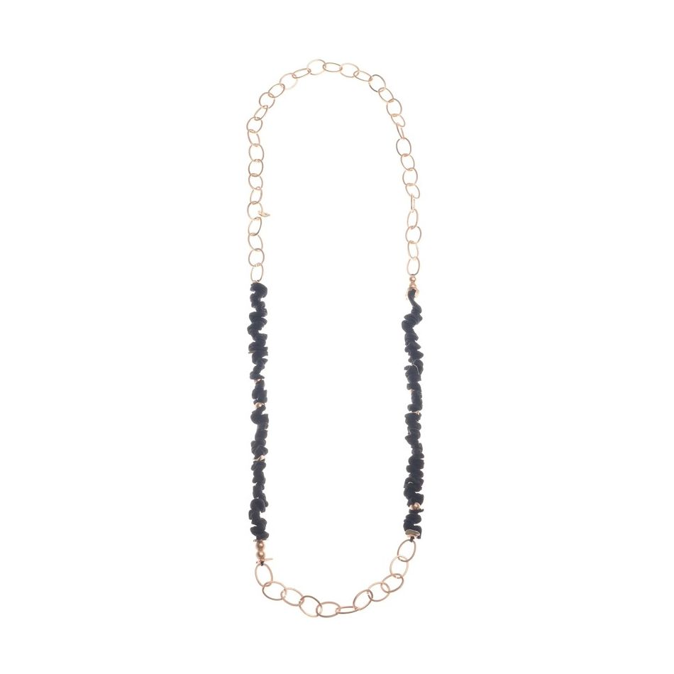 LONG FABRIC LINK NECKLACE