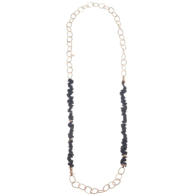 LONG FABRIC LINK NECKLACE