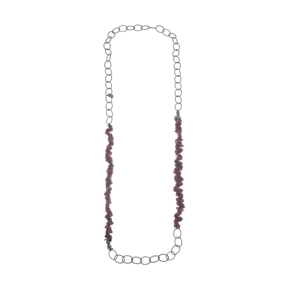 COLLAR LARGO ESLABONES TELA