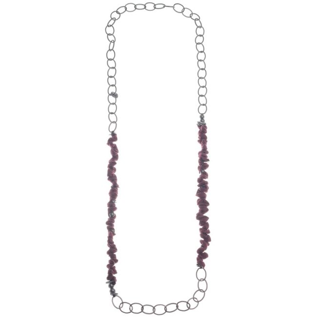 COLLAR LARGO ESLABONES TELA