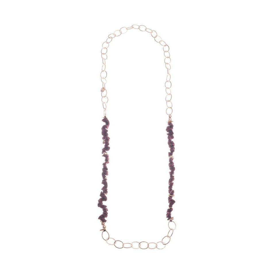 COLLAR LARGO ESLABONES TELA