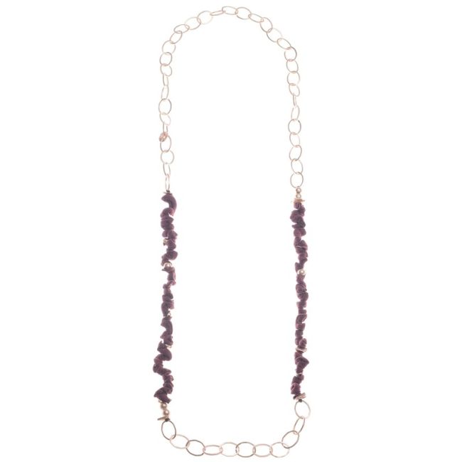 COLLAR LARGO ESLABONES TELA