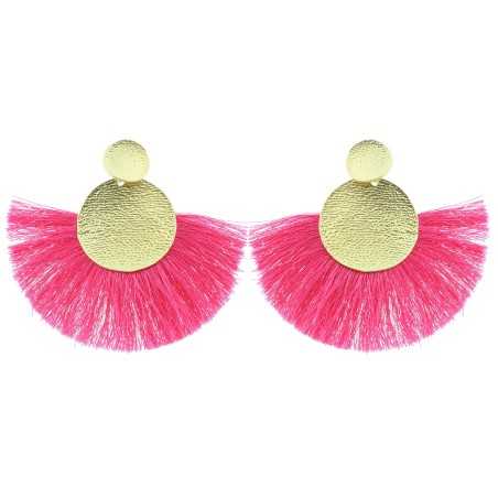 FRINGED FAN METAL EARRINGS