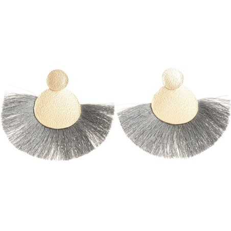 FRINGED FAN METAL EARRINGS