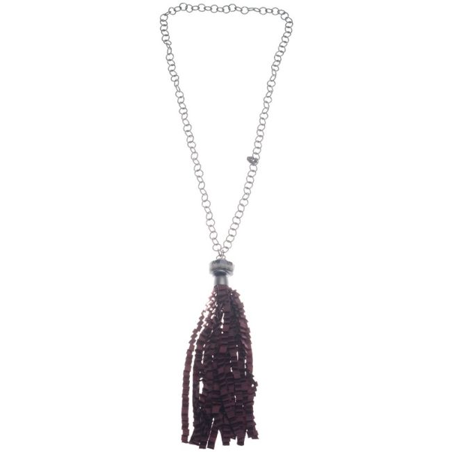 COLLAR LARGO COLGANTE FLECO CINTA RASO RIZADO