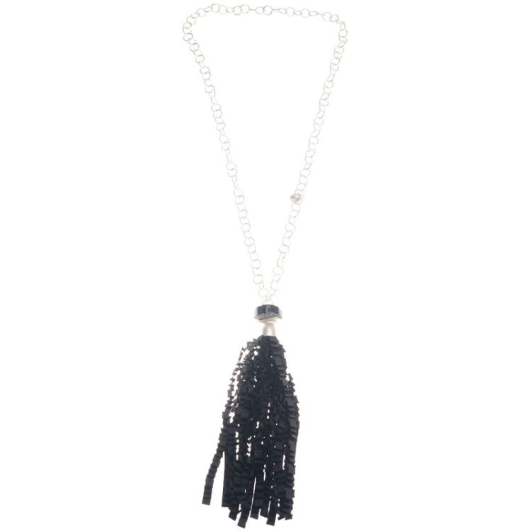 COLLAR LARGO COLGANTE FLECO CINTA RASO RIZADO 2