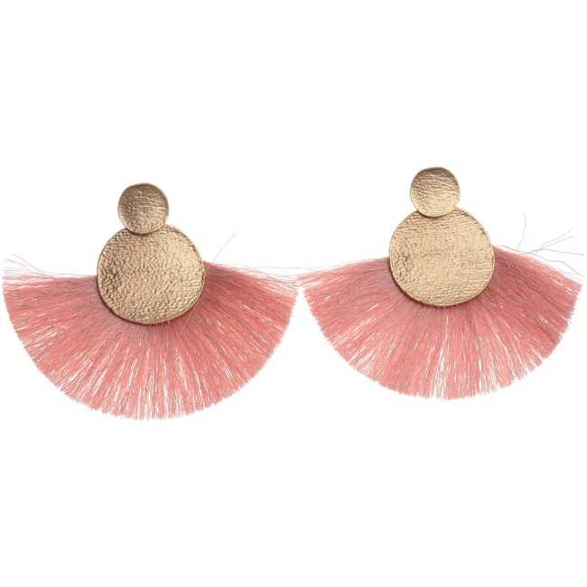 FRINGED FAN METAL EARRINGS