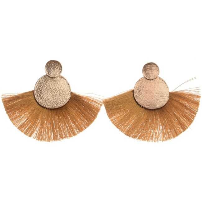 FRINGED FAN METAL EARRINGS