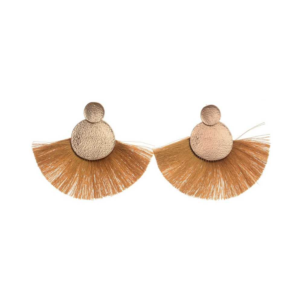 FRINGED FAN METAL EARRINGS