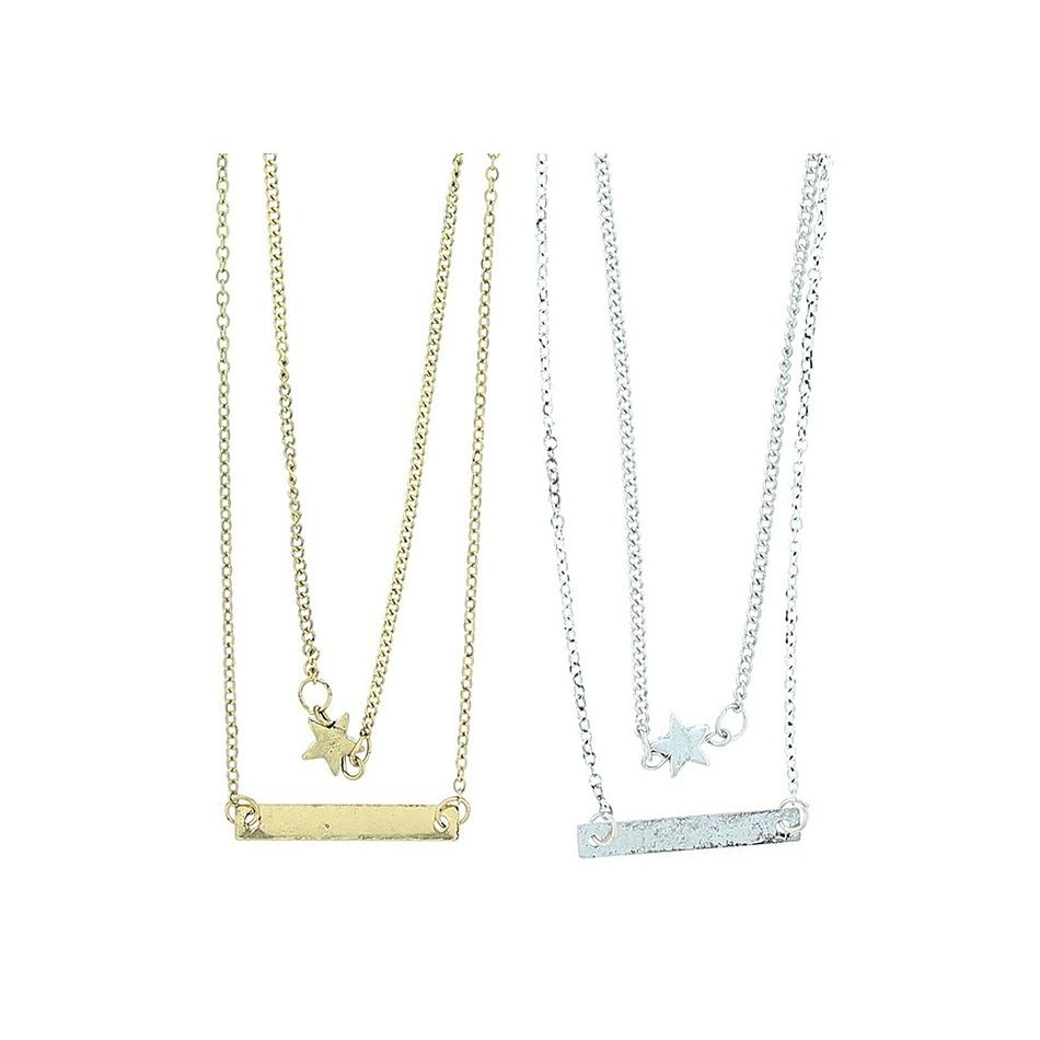 FINE DOUBLE METAL SHORT NECKLACE