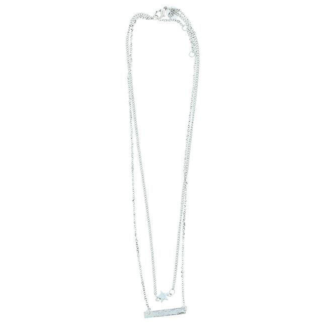 FINE DOUBLE METAL SHORT NECKLACE
