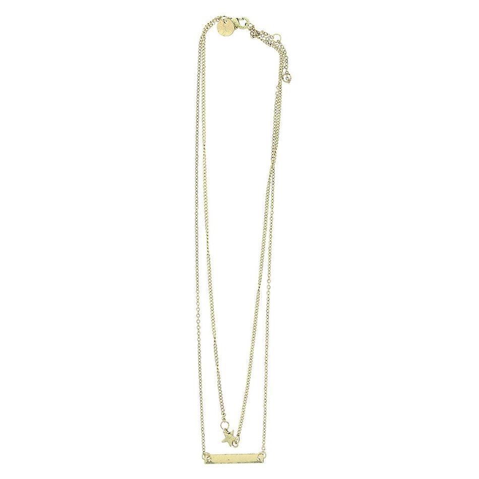 FINE DOUBLE METAL SHORT NECKLACE
