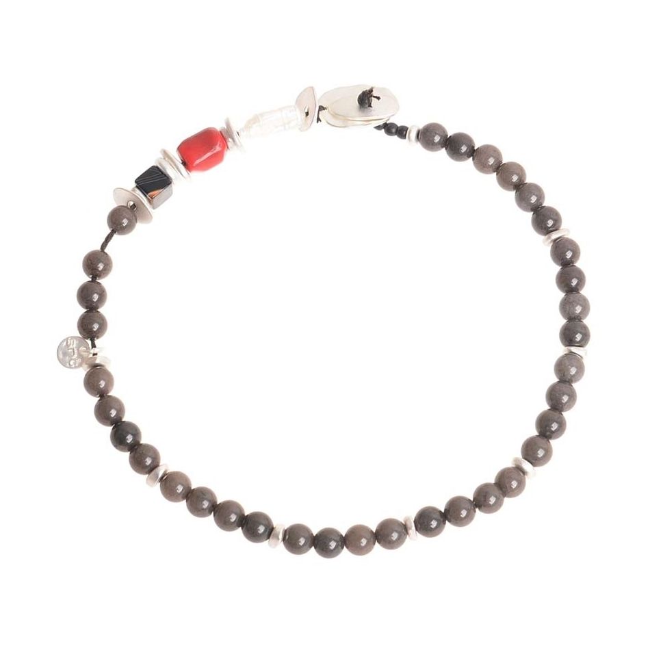 METAL STONE BEADS SHORT NECKLACE