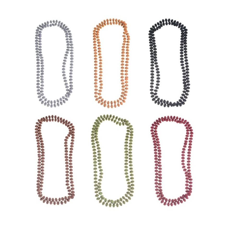 COLLAR LARGO BOLAS TERCIOPELO 1.3M