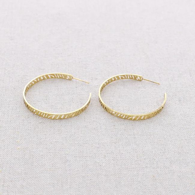 PENDIENTES ACERO ARO CALADO