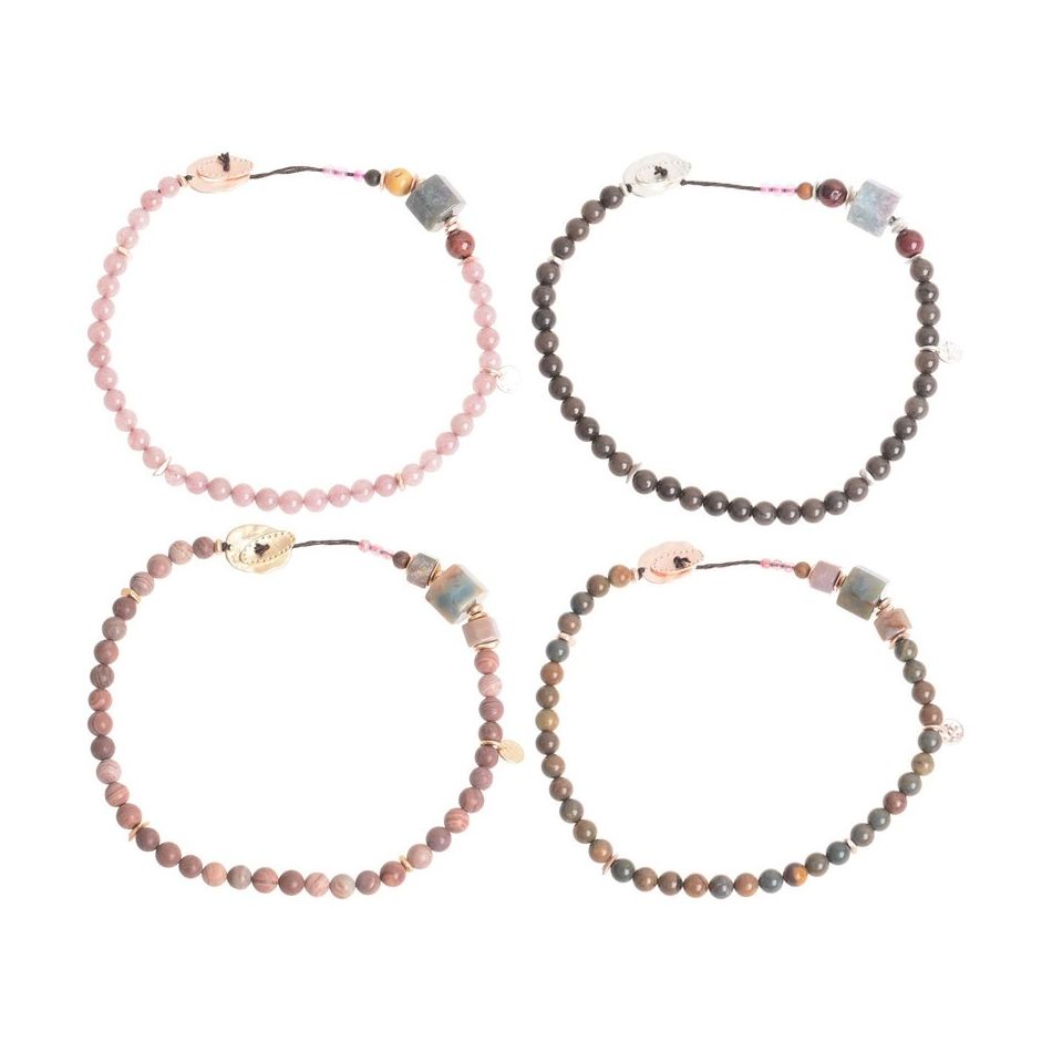 METAL STONE BEADS SHORT NECKLACE