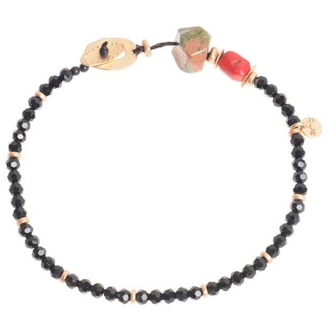 METAL STONE BEADS SHORT NECKLACE
