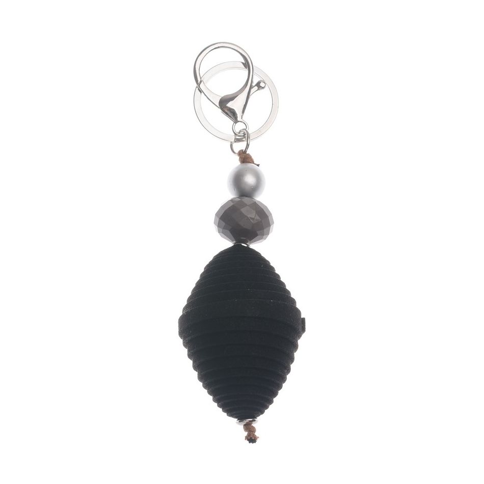 SUEDE BEAD PENDANT KEYCHAIN