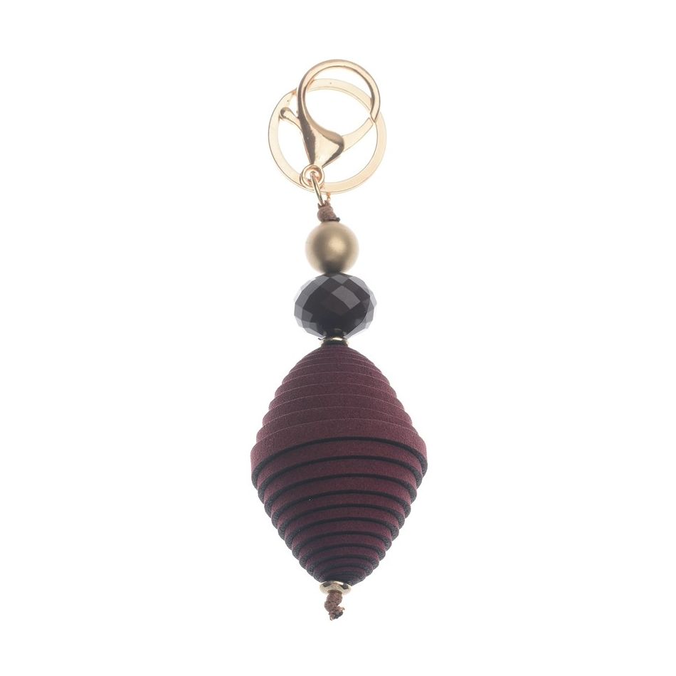 SUEDE BEAD PENDANT KEYCHAIN