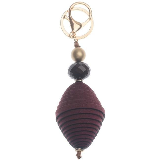 SUEDE BEAD PENDANT KEYCHAIN