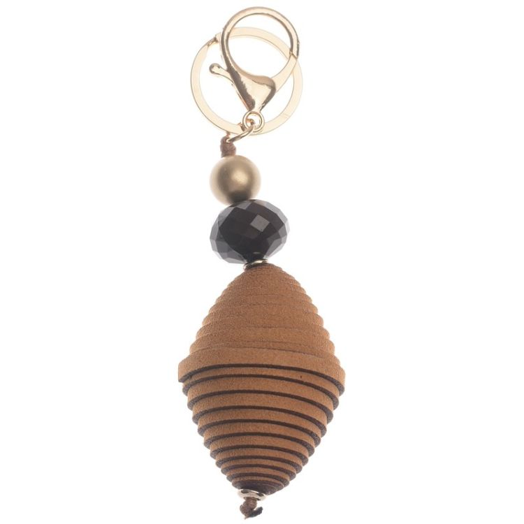 SUEDE BEAD PENDANT KEYCHAIN 2