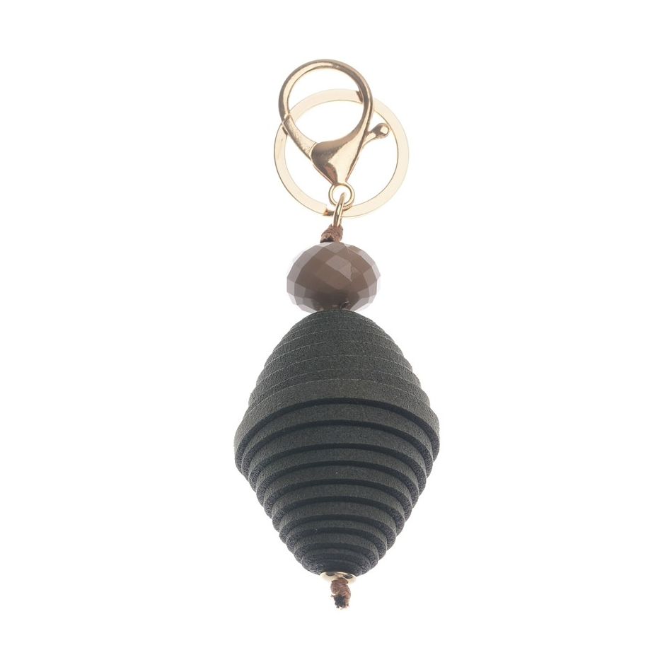 SUEDE BEAD PENDANT KEYCHAIN
