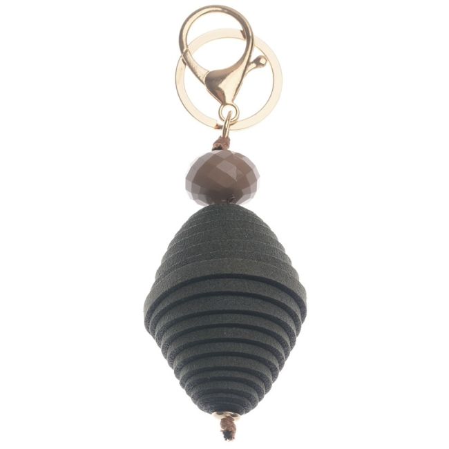 SUEDE BEAD PENDANT KEYCHAIN