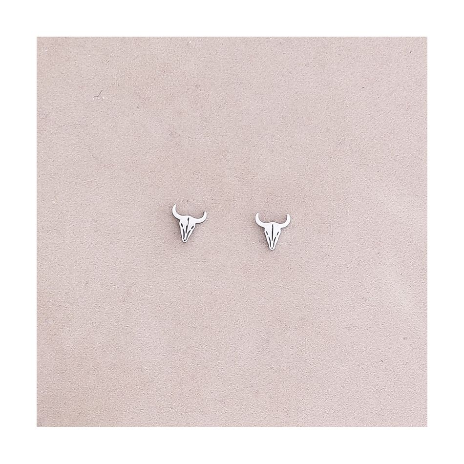 BULL'S HEAD STAINLESS STEEL EARRINGS