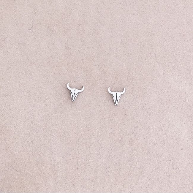 BULL'S HEAD STAINLESS STEEL EARRINGS