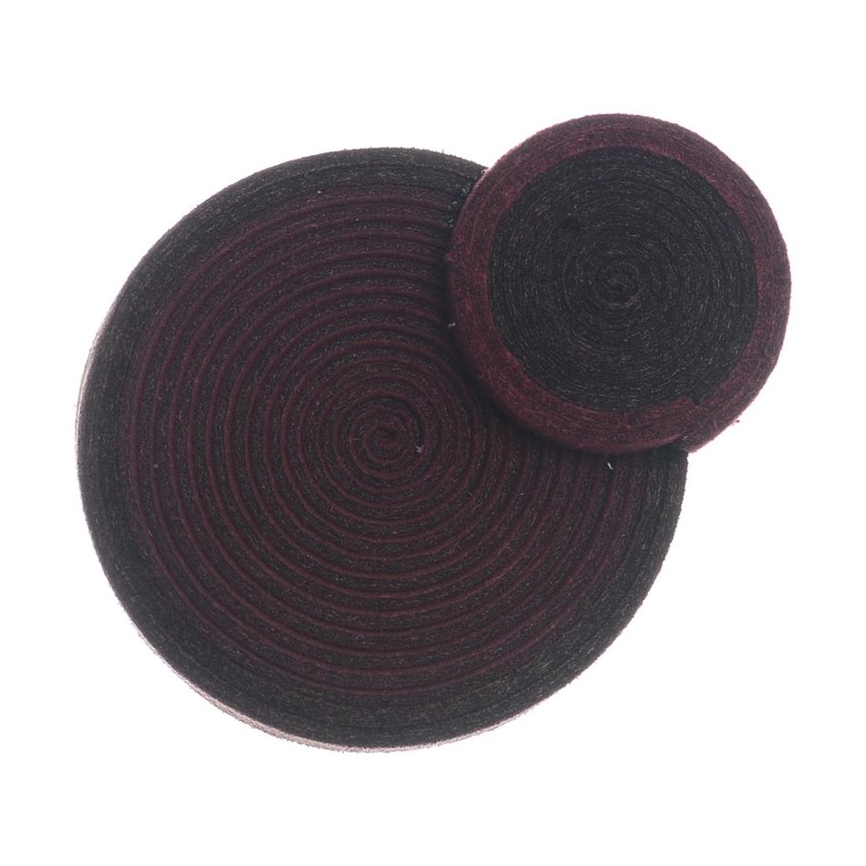 SAFETY PIN SPIRAL SUEDE BROOCH