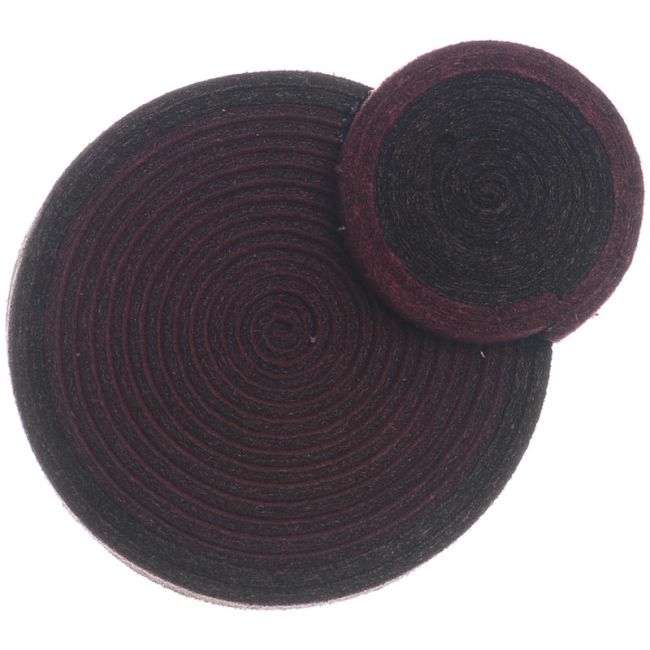 SAFETY PIN SPIRAL SUEDE BROOCH
