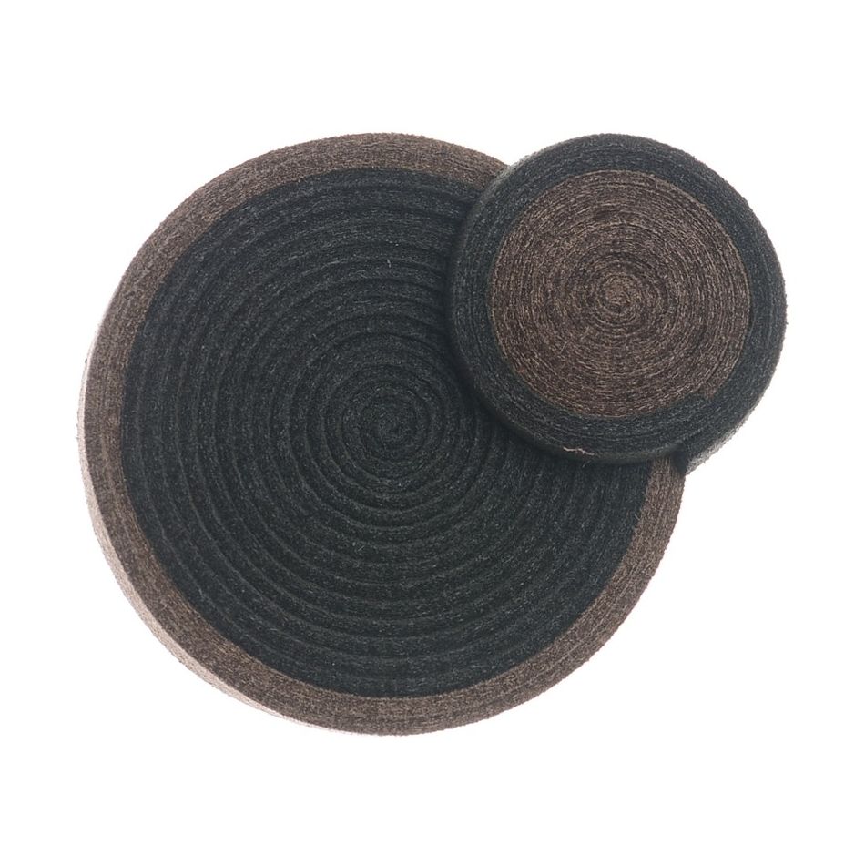 SAFETY PIN SPIRAL SUEDE BROOCH