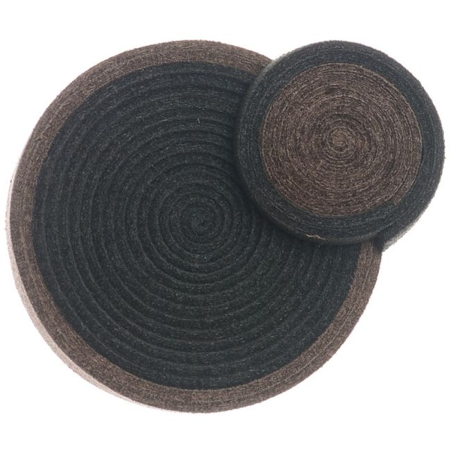 SAFETY PIN SPIRAL SUEDE BROOCH