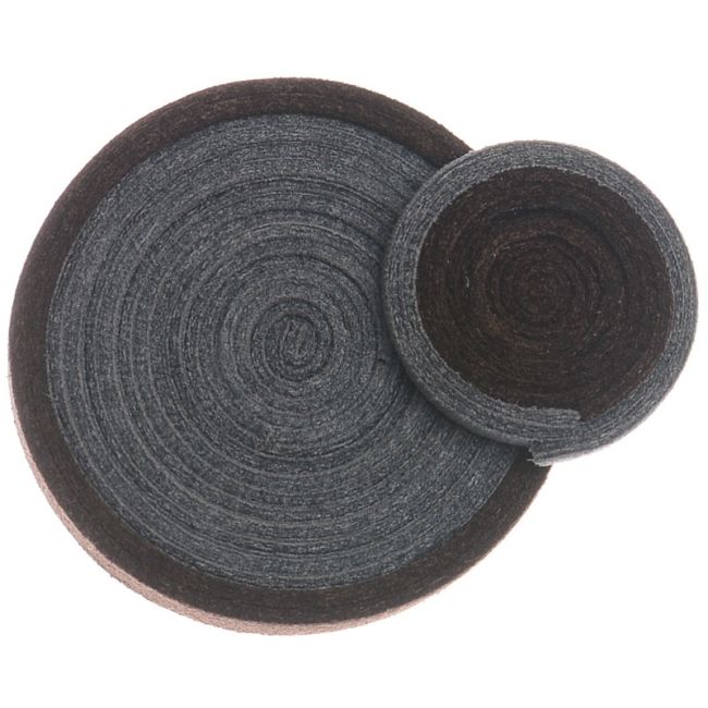 SAFETY PIN SPIRAL SUEDE BROOCH