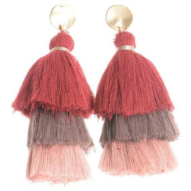 TRIPLE FRINGE STRAP EARRINGS