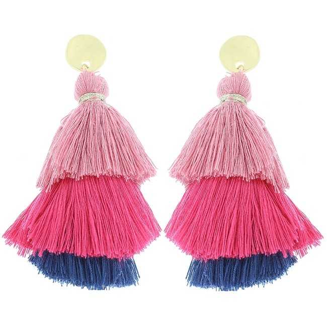 TRIPLE FRINGE STRAP EARRINGS