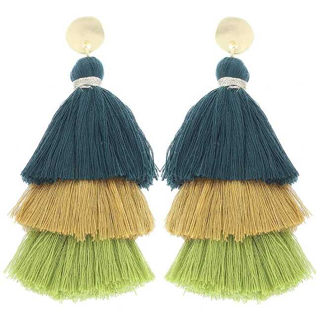 TRIPLE FRINGE STRAP EARRINGS