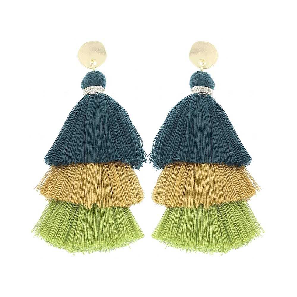 TRIPLE FRINGE STRAP EARRINGS