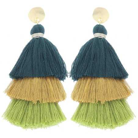 TRIPLE FRINGE STRAP EARRINGS