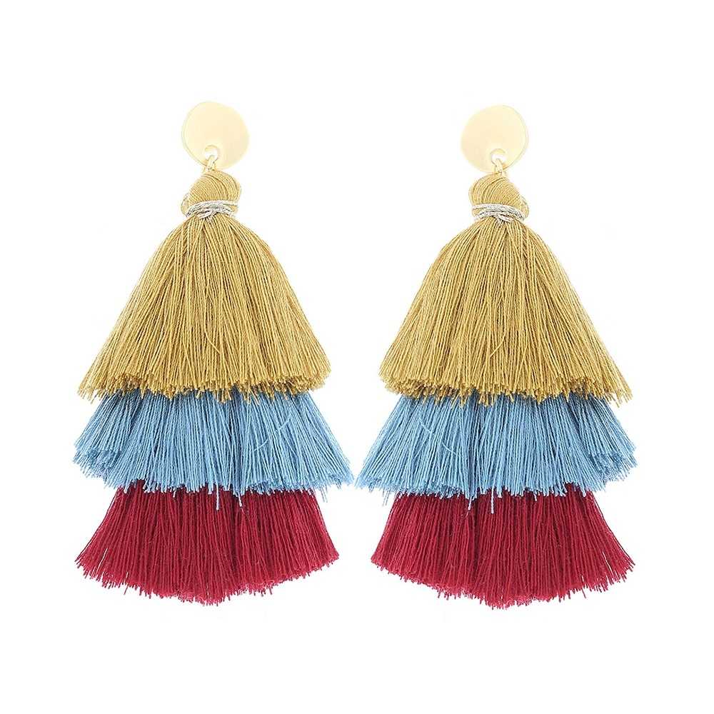 TRIPLE FRINGE STRAP EARRINGS