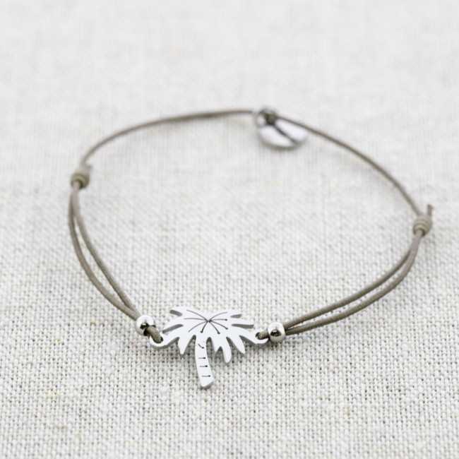 ELASTIC PALM TREE STEEL BRACELET